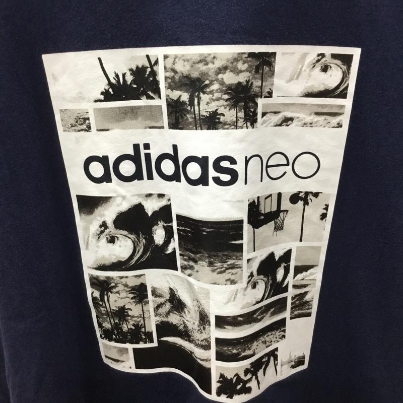 アディダスネオレーベル adidas NEO Label Tシャツ 半袖 bs0823 メッシュコンビTシャツ 半袖カットソー スポーツウェア M プリント 紺 / ネイビー / レディース USED 古着 中古 10113320