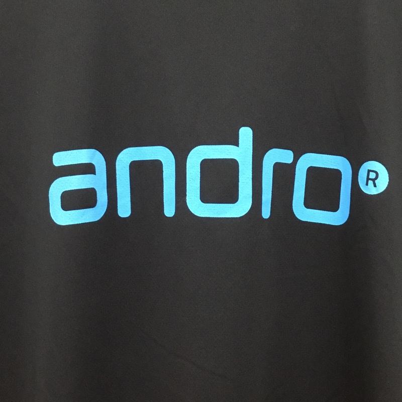 アンドロ andro Tシャツ 半袖 卓球ウェア スポーツウェア タグ付き M ロゴ、文字 黒 / ブラック / メンズ USED 古着 中古 10135674