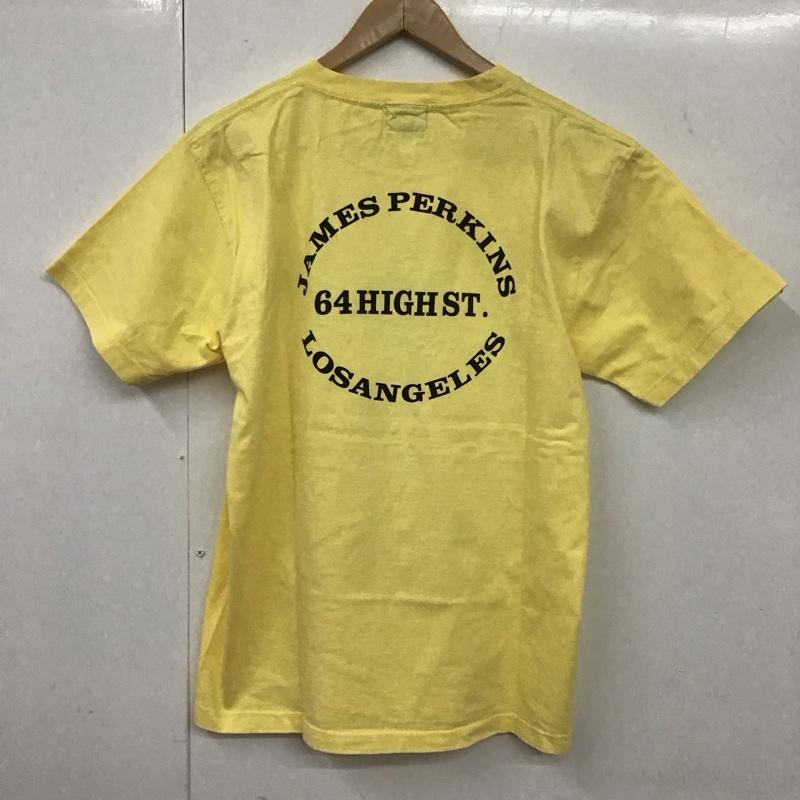 アコースティック ACOUSTIC Tシャツ 半袖 半袖カットソー プリントTシャツ クルーネックカットソー L ロゴ、文字 黄 / イエロー / メンズ USED 古着 中古 10131388