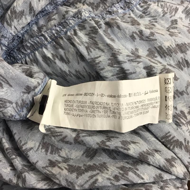 ザラ ZARA ワンピース ロングスカート 4479 240 400 長袖 ティアード S 総柄 青 / ブルー / レディース USED 古着 中古 10113507