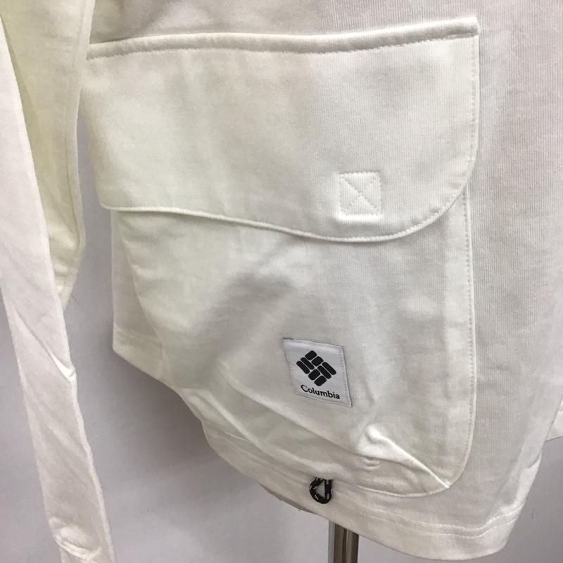 コロンビア Columbia カットソー 長袖 221 pm0469 長袖Tシャツ ロングスリーブカットソー クルーネックカットソー L ロゴ、文字 白 / ホワイト / メンズ USED 古着 中古 10107985