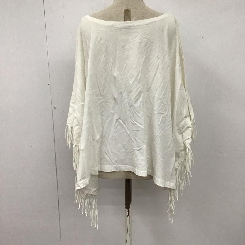 ニコアンド niko and... カットソー 半袖 MN73TC07SB フリンジ ポンチョ 無地 白 / ホワイト / レディース USED 古着 中古 10123099