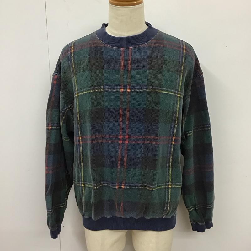 ドッカーズ DOCKERS トレーナー 長袖 長袖スウェット 長袖トレーナー リブカットソー 長袖カットソー チェックトレーナー M チェック マルチカラー / マルチカラー /  メンズ USED 古着 中古 10118988