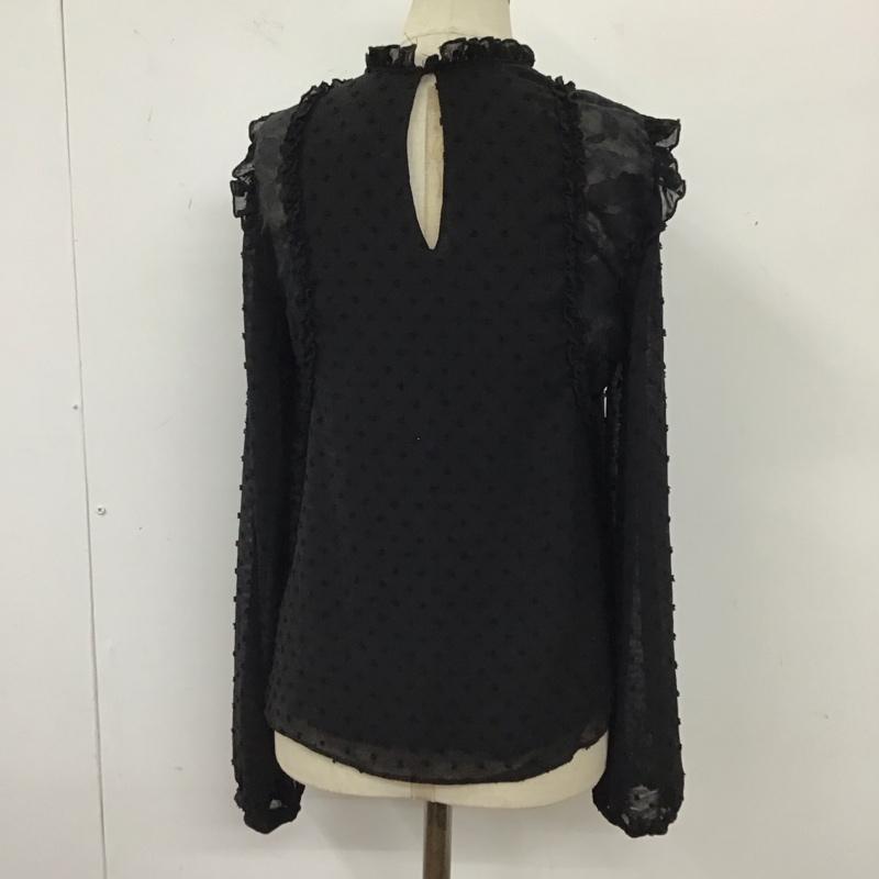 ザラ ZARA TRAFALUC カットソー 長袖 長袖カットソー タートルネックカットソー ロングスリーブカットソー XS 総柄 黒 / ブラック / レディース USED 古着 中古 10120106