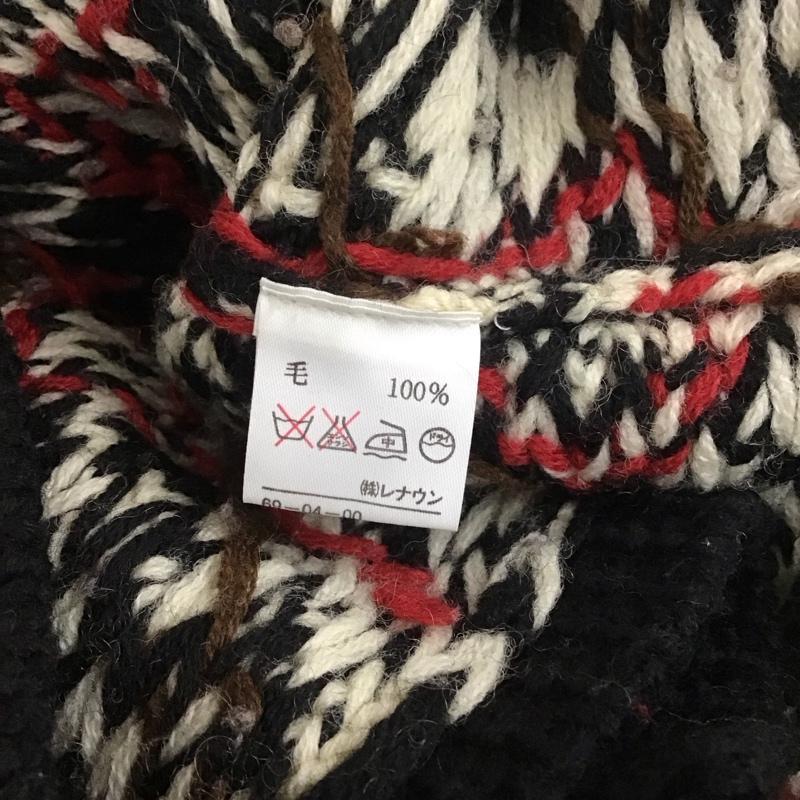 ジェイクルー J.CREW ニット、セーター 長袖 クルーネック ウール S 総柄 黒 / ブラック / X 白 / ホワイト / X 茶 / ブラウン / X 赤 / レッド / メンズ USED 古着 中古 10112656