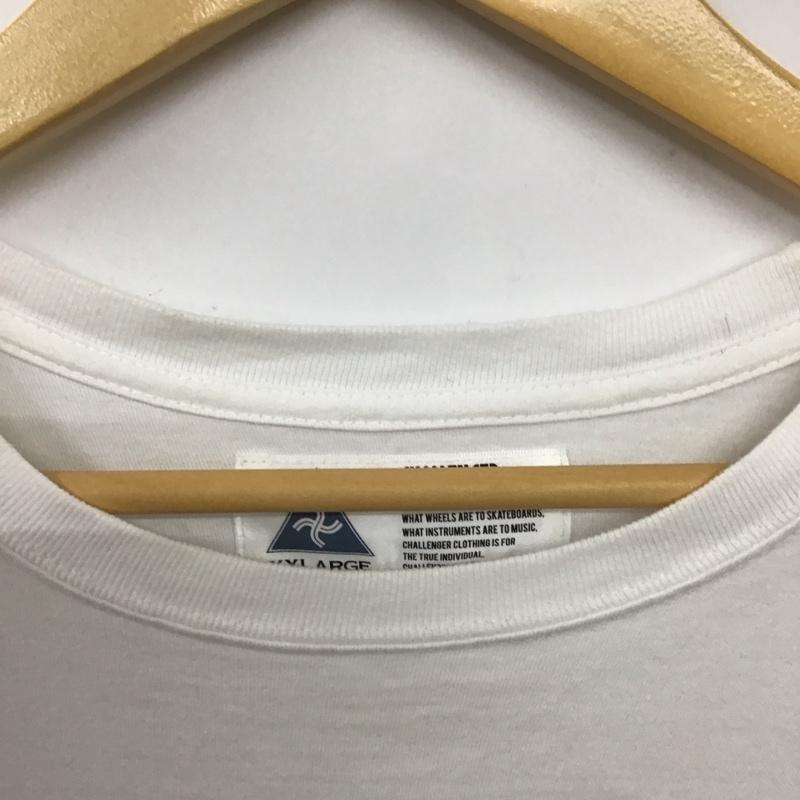 チャレンジャー CHALLENGER Tシャツ 半袖 半袖カットソー プリントTシャツ クルーネックカットソー XXL ロゴ、文字 白 / ホワイト / メンズ USED 古着 中古 10137358