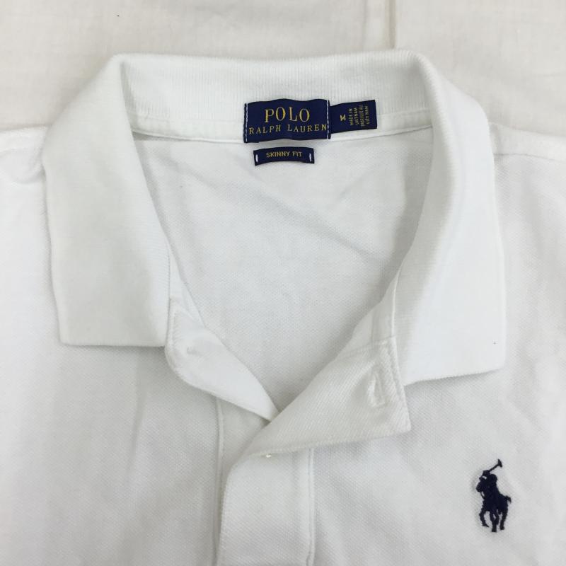 ポロラルフローレン POLO RALPH LAUREN カットソー 半袖 ポロシャツ M ロゴ、文字 白 / ホワイト / レディース USED 古着 中古 10135644