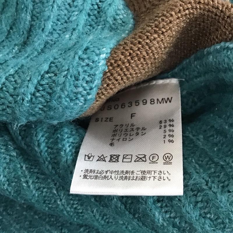 ジーナシス JEANASIS ニット、セーター 長袖 js063598mw サイドスリットニットセーター FREE 無地 緑 / グリーン / レディース USED 古着 中古 10121486