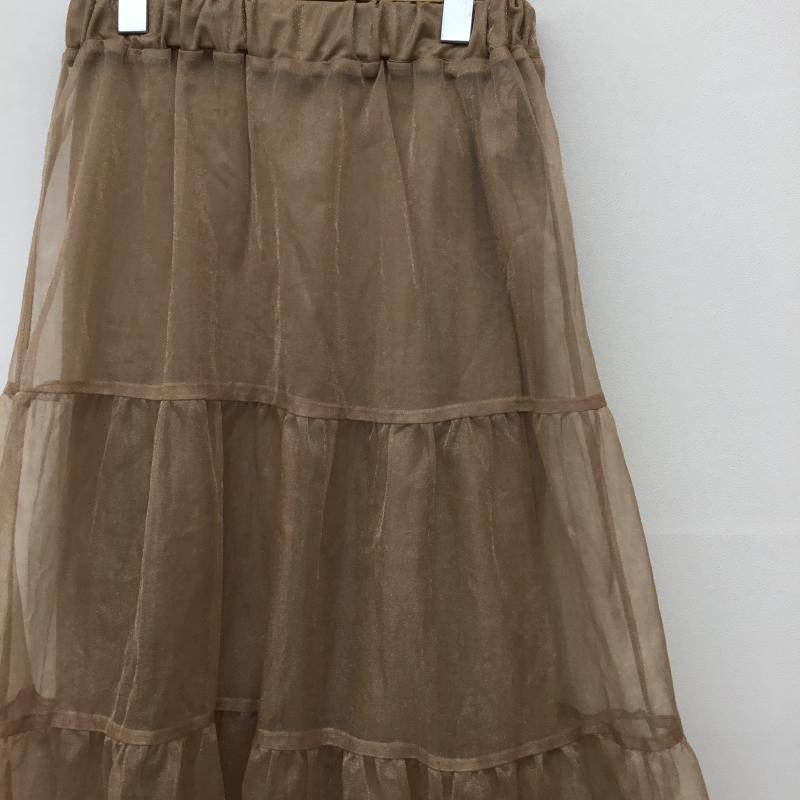 ローリーズファーム LOWRYS FARM スカート ロングスカート FREE 無地 茶 / ブラウン / レディース USED 古着 中古 10134401