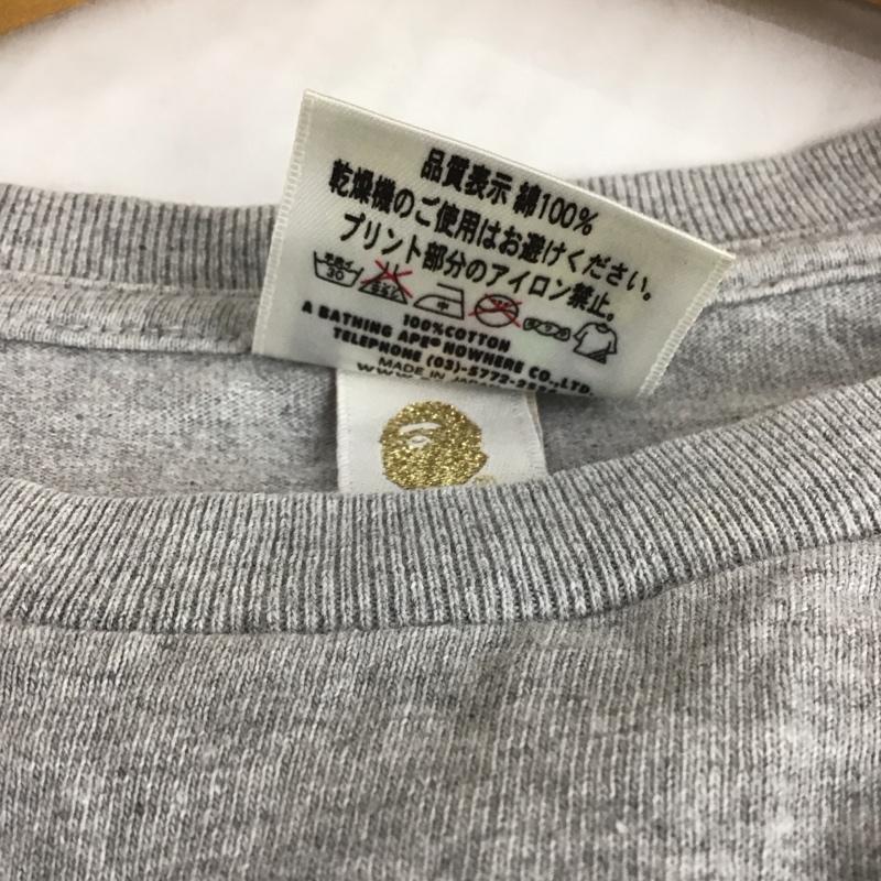 ベイプ BAPE Tシャツ 半袖 半袖カットソー プリントTシャツ クルーネックカットソー M ロゴ、文字 灰 / グレー / メンズ USED 古着 中古 10129298