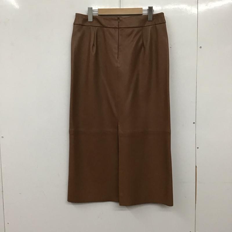 ザラ ZARA スカート ロングスカート 3046 263 700 フェイクレザー タグ付き L 無地 茶 / ブラウン / レディース USED 古着 中古 10138896