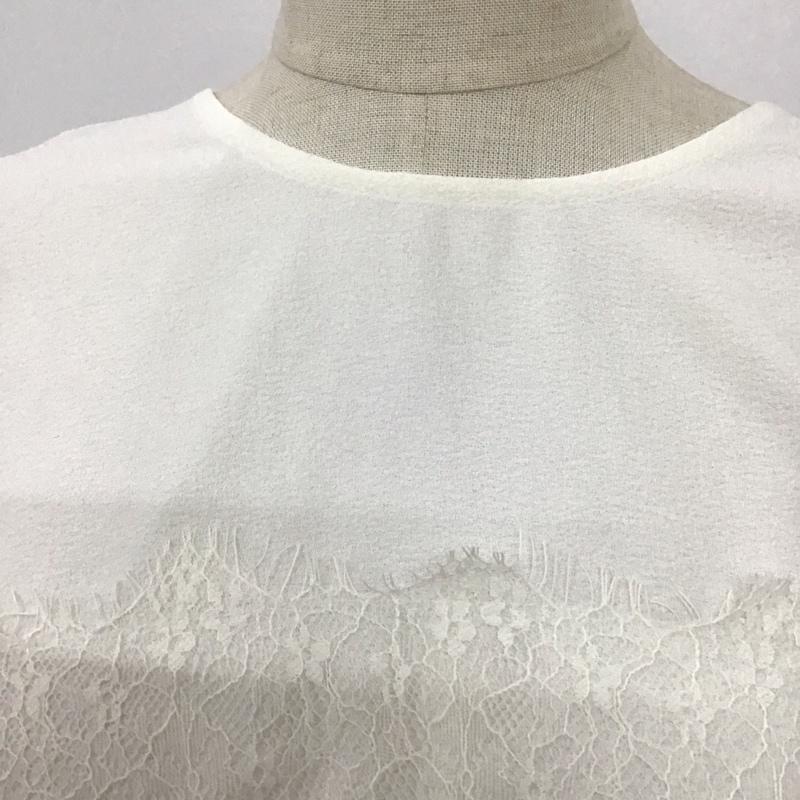 ザラ ZARA カットソー 半袖 4437 052 251 袖レース M レース柄 白 / ホワイト /  レディース USED 古着 中古 10108325