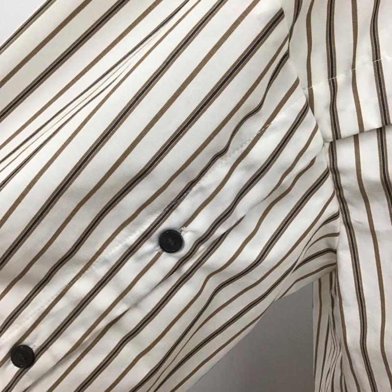 アメリカンホリック AMERICAN HOLIC シャツ、ブラウス 長袖 HA21L0A1000 イージーケアオープンスリーブシャツ M ストライプ 白 / ホワイト / X ベージュ / ベージュ / X 黒 / ブラック / レディース USED 古着 中古 10113996
