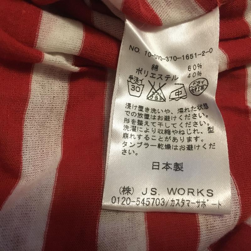 ジャーナルスタンダードレサージュ journal standard L essage カットソー 半袖 総柄 X ボーダー柄 白 / ホワイト / X 赤 / レッド /  レディース USED 古着 中古 10002514