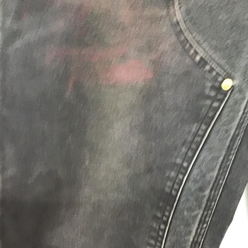カーハート Carhartt パンツ デニム、ジーンズ デニムパンツ ワイドパンツ カジュアルパンツ 00s ufcw アメリカ製 ダブルニー 33インチ ロゴ、文字 黒 / ブラック / メンズ USED 古着 中古 10137109