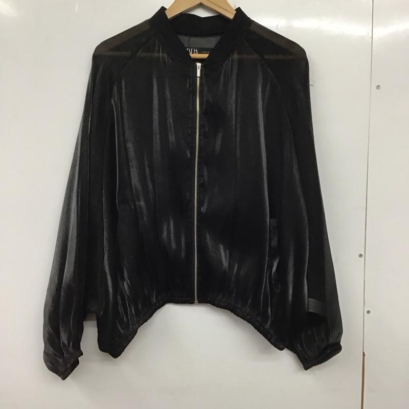 ザラ ZARA ジャケット、上着 ジャンパー、ブルゾン 4968/024/800 シアーブルゾン XL 無地 黒 / ブラック / レディース USED 古着 中古 10138019