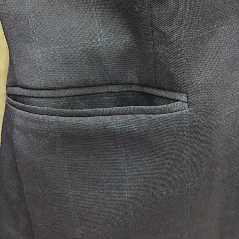 ザラ ZARA ジャケット、上着 ジャケット、ブレザー 2753 121 401 ノーカラー 34 チェック 紺 / ネイビー / レディース USED 古着 中古 10115875
