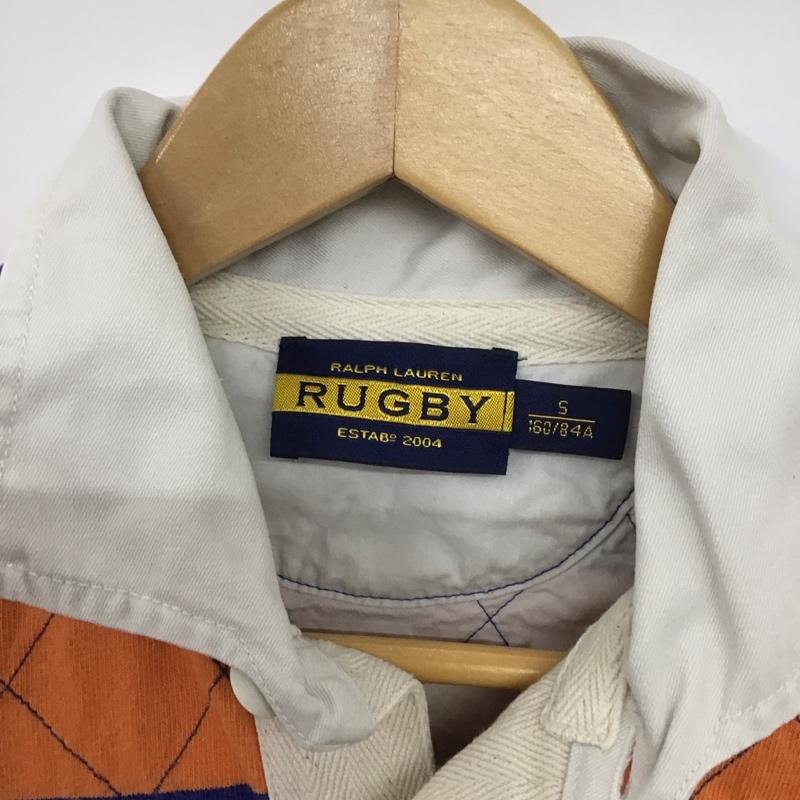 ラルフローレン ラグビー RALPH LAUREN RUGBY ポロシャツ 長袖 長袖ポロシャツ 長袖カットソー カラーシャツ S ボーダー柄 青 / ブルー / X 橙 / オレンジ / レディース USED 古着 中古 10132948