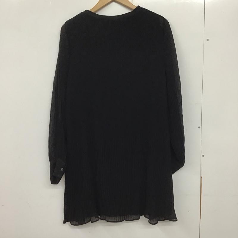 ザラ ZARA ワンピース ひざ丈スカート 4886 288 800 プリーツ 長袖 タグ付き S 無地 黒 / ブラック / レディース USED 古着 中古 10139118