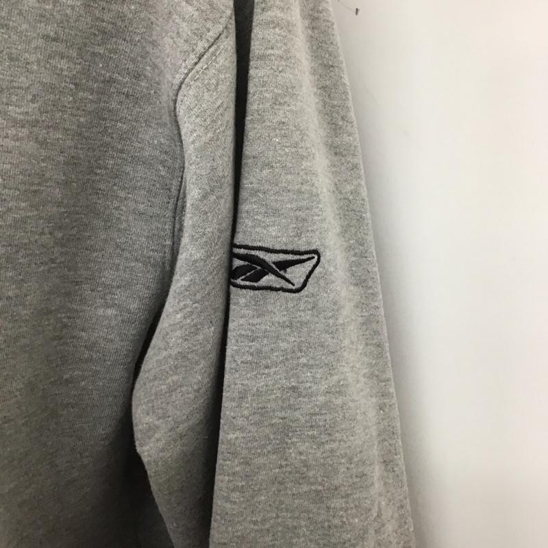 リーボック Reebok パーカー 長袖 長袖パーカー フード付きパーカー プリントスウェット トレーナー L ロゴ、文字 灰 / グレー /  メンズ USED 古着 中古 10124690