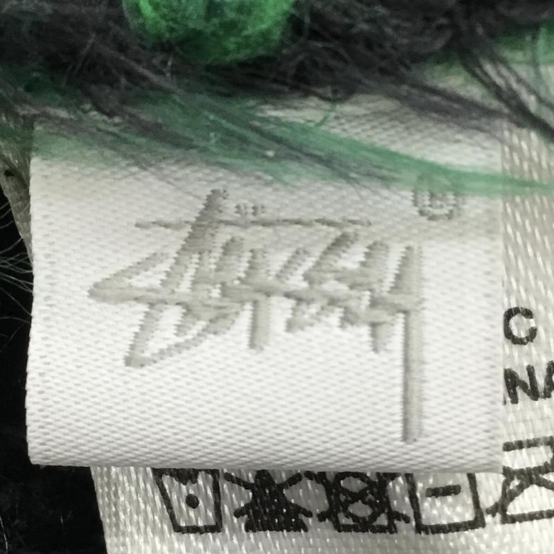ステューシー STUSSY ニット、セーター 長袖 HAIRY Stripe CREW Sweater M ボーダー柄 黒 / ブラック / X 緑 / グリーン / メンズ USED 古着 中古 10138292