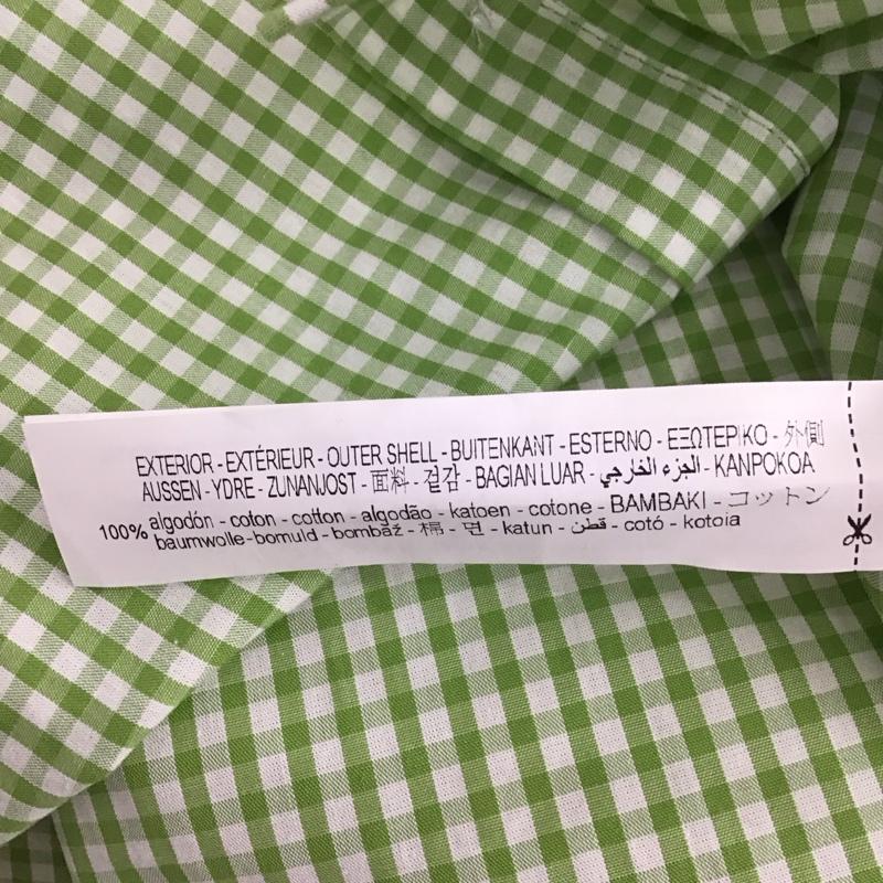 ザラ ZARA シャツ、ブラウス 半袖 3537 683 131 ピーターパンカラーシャツ ショートパフスリーブ キルティング襟 タグ付き S チェック 薄緑 / ライトグリーン / X 白 / ホワイト / レディース USED 古着 中古 10107976