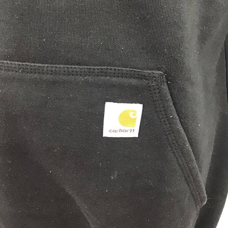 カーハート Carhartt パーカー 長袖 長袖パーカー フード付きパーカー プリントスウェット トレーナー M ロゴ、文字 黒 / ブラック /  メンズ USED 古着 中古 10121035