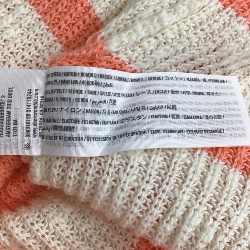ホリスター Hollister ニット、セーター 長袖 肩レース S ボーダー柄 橙 / オレンジ / X アイボリー / アイボリー / レディース USED 古着 中古 10119363