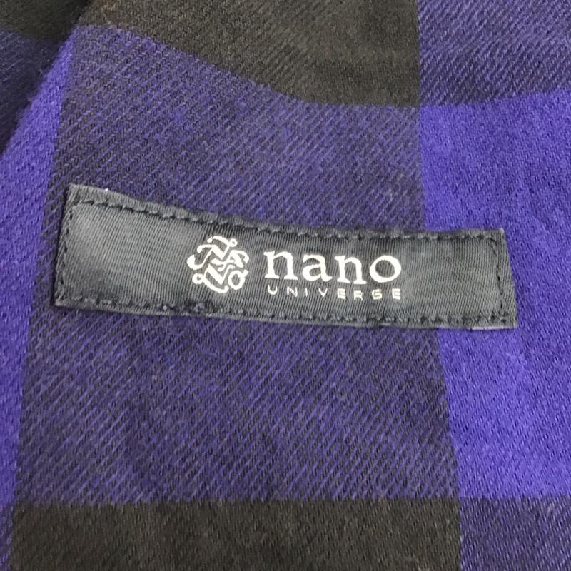 ナノユニバース nano・universe ジャケット、上着 ジャケット、ブレザー 長袖ジャケット カラージャケット ロングコート チェックジャケット M チェック 黒 / ブラック / X 青 / ブルー / メンズ USED 古着 中古 10108644