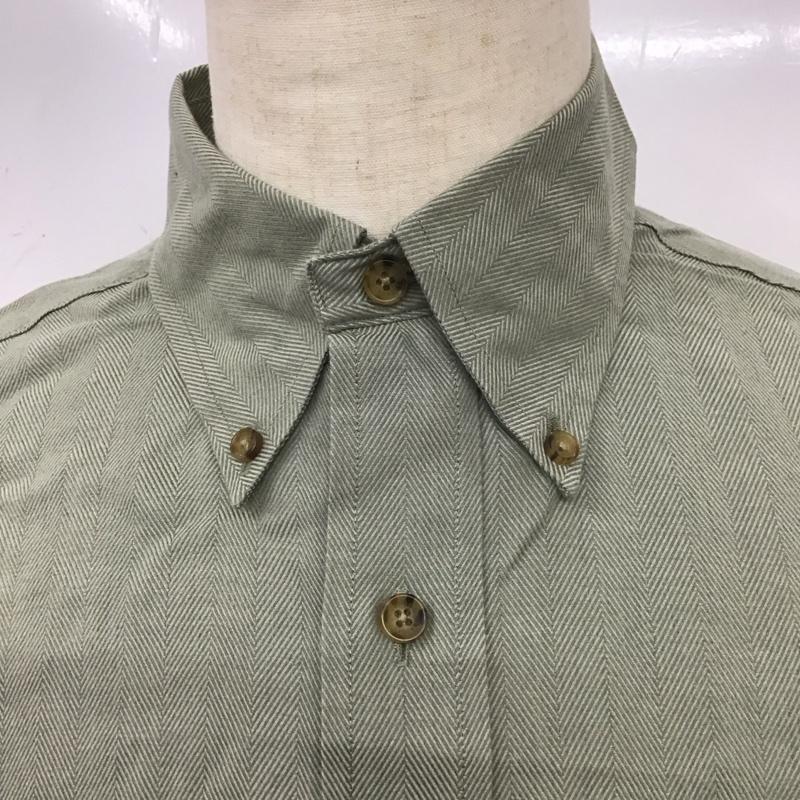 ブルックスブラザーズ BROOKS BROTHERS シャツ、ブラウス 長袖 長袖シャツ カラーシャツ ポケットシャツ 長袖カットソー M ストライプ 緑 / グリーン /  メンズ USED 古着 中古 10112544