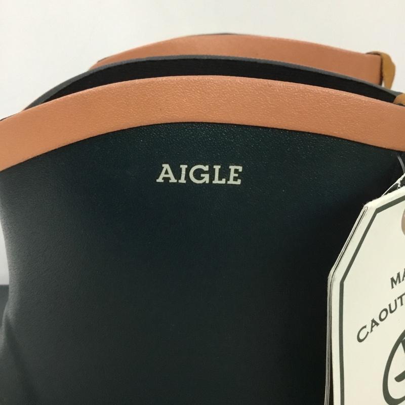 エーグル AIGLE 長靴、レインシューズ 長靴、レインシューズ ZZF8404 ラバーミドルブーツ MS JULIETTE BOT タグ付き 36 ロゴ、文字 緑 / グリーン / レディース USED 古着 中古 10135744