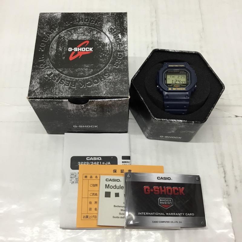 ジーショック G-SHOCK 腕時計 デジタル DW-5600RB 箱有 ロゴ、文字 紺 / ネイビー / メンズ USED 古着 中古 10106515
