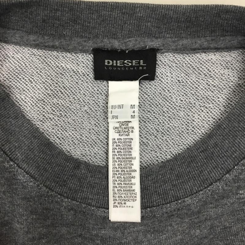 ディーゼル DIESEL トレーナー 長袖 長袖トレーナー スウェット クルーネック リブスウェットカットソー M ロゴ、文字 灰 / グレー /  メンズ USED 古着 中古 10118657