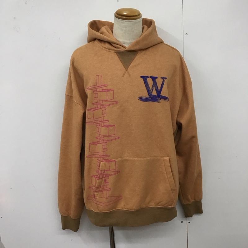 ワナ WANNA パーカー 長袖 長袖パーカー プルオーバーパーカー プリントスウェット L プリント 橙 / オレンジ /  メンズ USED 古着 中古 10125563