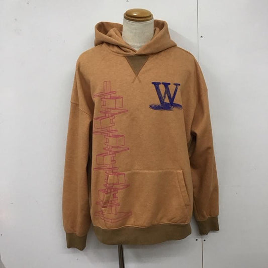 ワナ WANNA パーカー 長袖 長袖パーカー プルオーバーパーカー プリントスウェット L プリント 橙 / オレンジ /  メンズ USED 古着 中古 10125563