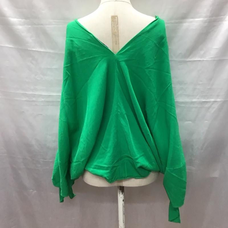 ザラ ZARA シャツ、ブラウス 長袖 長袖シャツ Vネックシャツ ドルマン M 無地 緑 / グリーン / レディース USED 古着 中古 10117984
