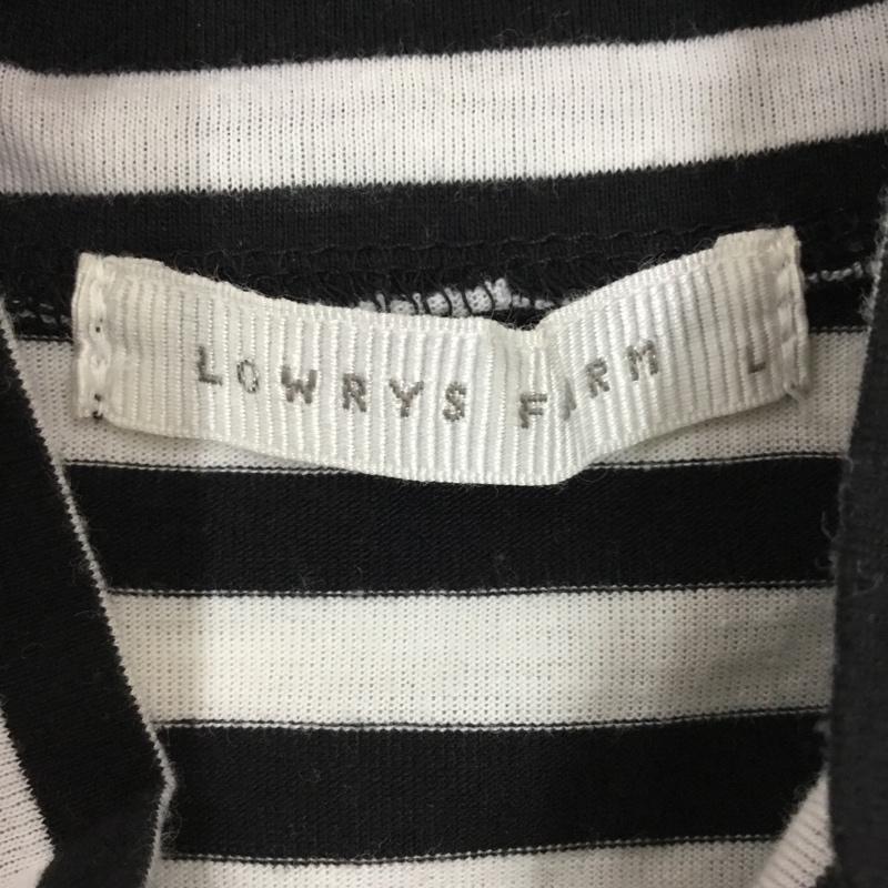 ローリーズファーム LOWRYS FARM トップス トップス NB060191JW ノースリーブ スタンドカラー L ボーダー柄 白 / ホワイト / X 黒 / ブラック / レディース USED 古着 中古 10118179