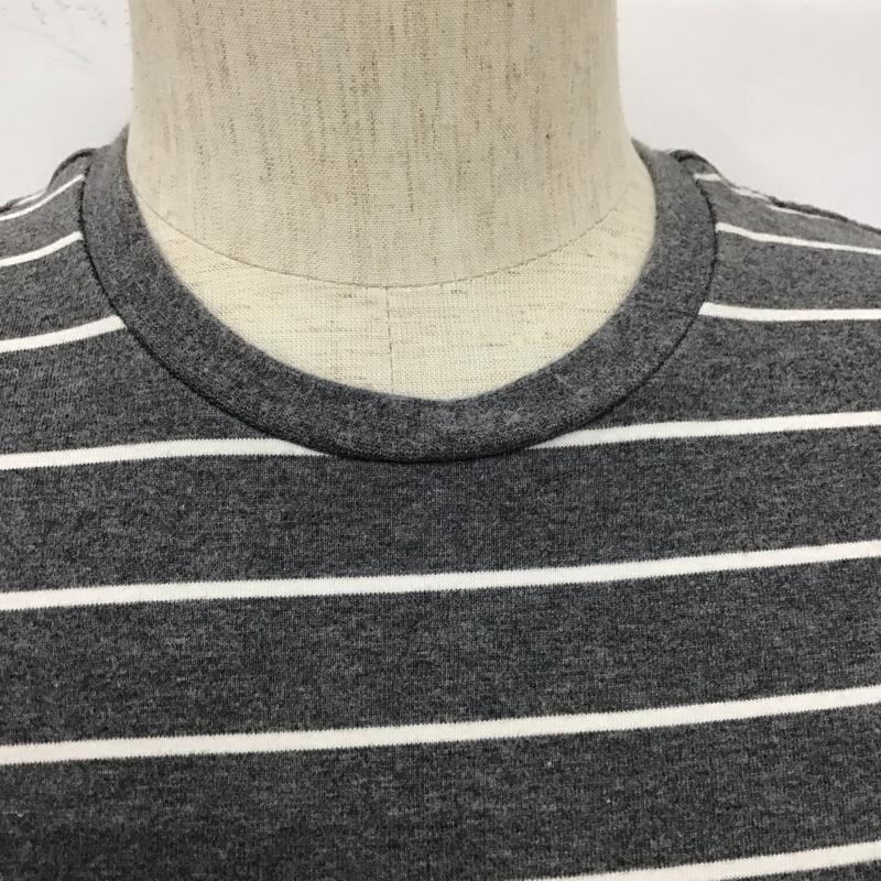 ハフ HUF Tシャツ 半袖 半袖カットソー プリントTシャツ クルーネックカットソー S ボーダー柄 灰 / グレー /  メンズ USED 古着 中古 10110937