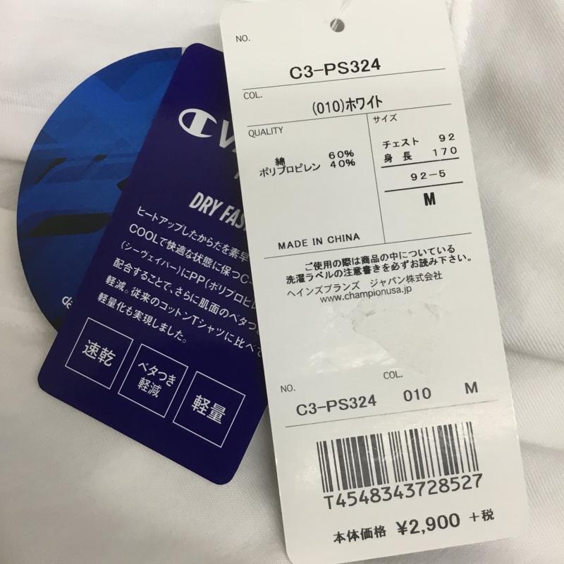 チャンピオン Campion Tシャツ 半袖 C3-PS324 速乾 tシャツ スポーツウェア トレーニングウェア M ロゴ、文字 X プリント 白 / ホワイト / メンズ USED 古着 中古 10135041