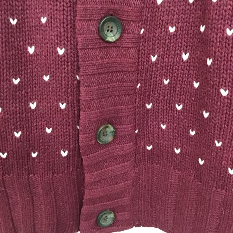 アバクロンビーアンドフィッチ ABERCROMBIE&FITCH カーディガン 長袖 長袖ニットカーディガン 前ボタン スタンドカラー 厚手 M プリント えんじ / ワインレッド / メンズ USED 古着 中古 10136205