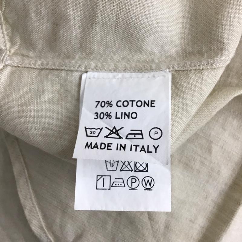 ジイングレーゼ G.INGLESE シャツ、ブラウス 長袖 コットンリネン イタリア製 ボタンダウン L 無地 ベージュ / ベージュ / メンズ USED 古着 中古 10121348