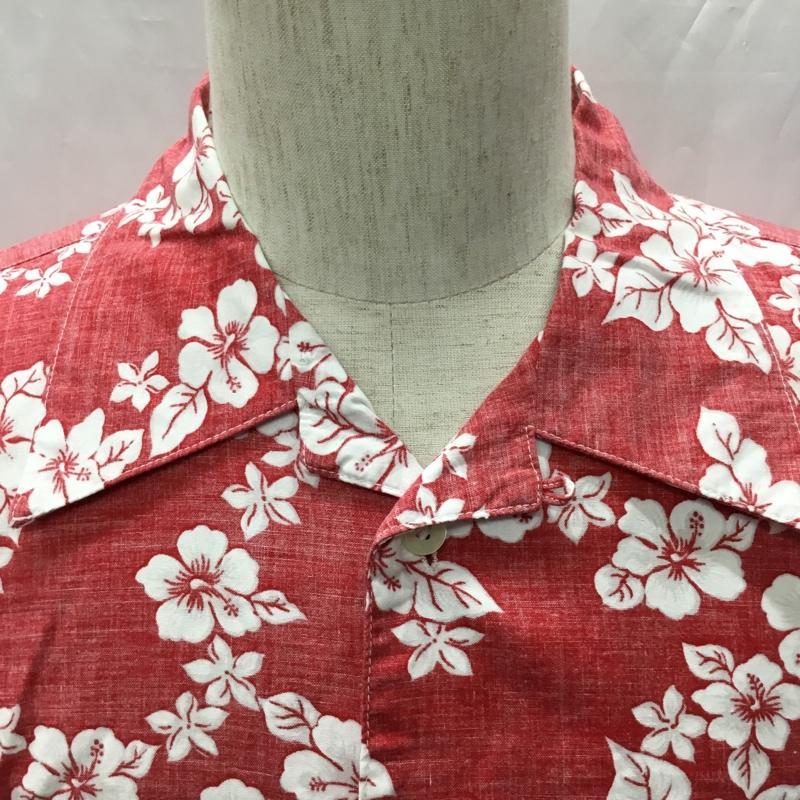 古着 USED シャツ、ブラウス 半袖 半袖シャツ カラーシャツ 半袖カットソー アロハシャツ 4L 総柄 X 花柄 白 / ホワイト / X 赤 / レッド /  メンズ USED 古着 中古 10108538