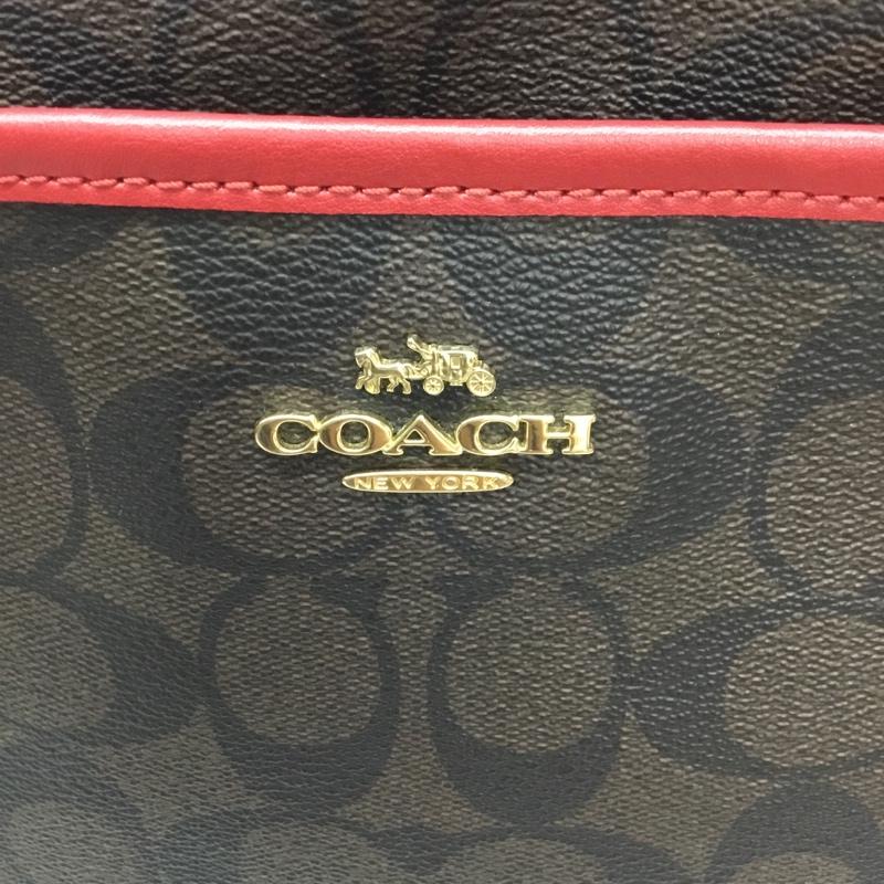 コーチ COACH ショルダーバッグ ショルダーバッグ F29210 シグネチャー ロゴ、文字 赤 / レッド / X ダークブラウン / ダークブラウン / レディース USED 古着 中古 10117647