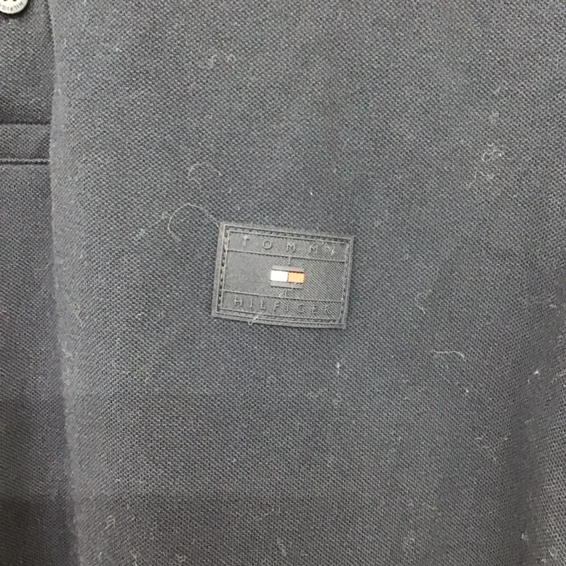 トミーヒルフィガー TOMMY HILFIGER ポロシャツ 半袖 半袖ポロシャツ 半袖カットソー カラーシャツ S ロゴ、文字 紺 / ネイビー / メンズ USED 古着 中古 10130843