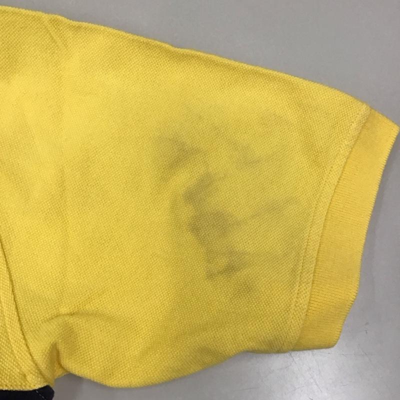 トミーヒルフィガー TOMMY HILFIGER ポロシャツ 半袖 半袖ポロシャツ カラーシャツ 半袖カットソー XL ロゴ、文字 黄 / イエロー /  メンズ USED 古着 中古 10113223