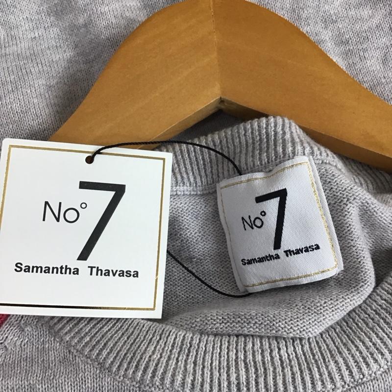サマンサタバサ Samantha Thavasa ニット、セーター 長袖 36 ロゴ、文字 灰 / グレー / X 桃 / ピンク / レディース USED 古着 中古 10129245