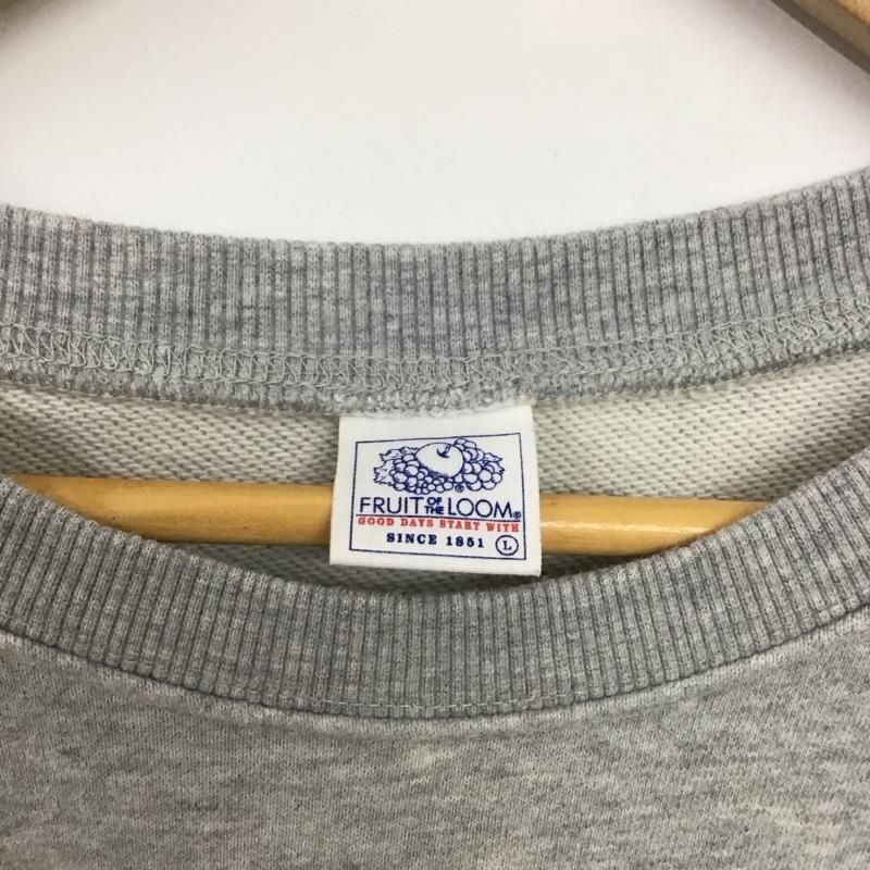 フルーツオブザルーム FRUIT OF THE LOOM トレーナー 長袖 長袖トレーナー スウェット クルーネック プルオーバー L ロゴ、文字 灰 / グレー / メンズ USED 古着 中古 10134015