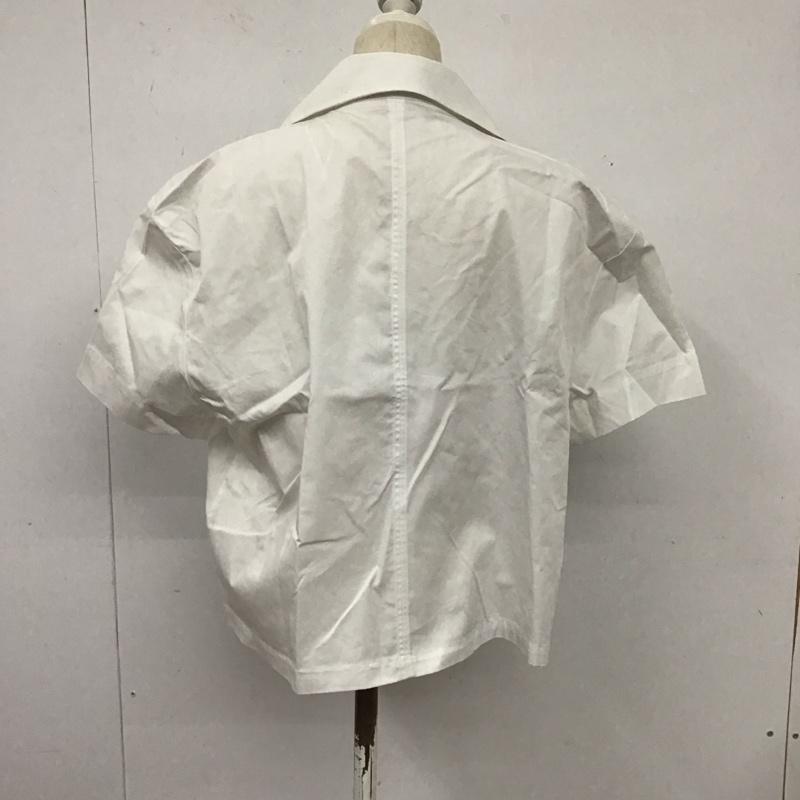 ザラ ZARA シャツ、ブラウス 半袖 半袖シャツ 無地シャツ リボンシャツ カジュアルシャツ L 無地 白 / ホワイト / レディース USED 古着 中古 10126936