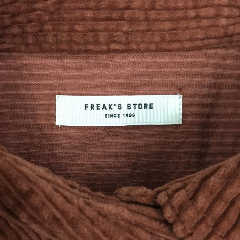 フリークスストア FREAK S STORE シャツ、ブラウス 長袖 193-3012 コーデュロイ ビッグシャツ ベルト付き オーバーサイズ FREE 無地 茶 / ブラウン / レディース USED 古着 中古 10107479