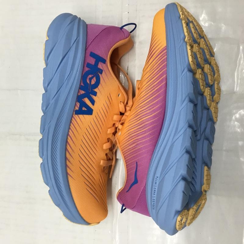 ホカオネオネ HOKA ONEONE スニーカー スニーカー 1121371 ランニングシューズ RINCON3 WIDE MOCY 23.5cm 箱有 23.5cm ロゴ、文字 橙 / オレンジ / X 水色 / ライトブルー / レディース USED 古着 中古 10108845